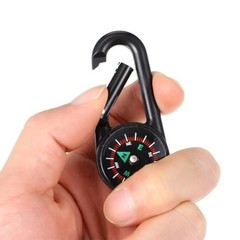 24pcs Mini Compass Keychain with Carabiner – Portable Clip-On for Hiking, Campin