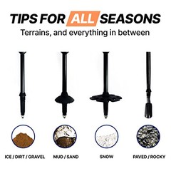 Trekking Pole Tip Protectors/Hiking Pole Replacement Tips – Fits All Standard