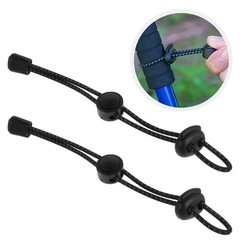 2Pcs Black Elastic Rope Hiking Stick Fixing Strap with Universal Lock Buckle