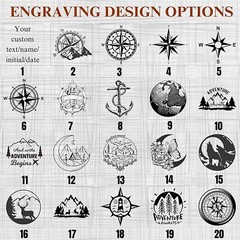 Compass with Special Engraved Greeting for Men/Him, Husband Gifts from Wife