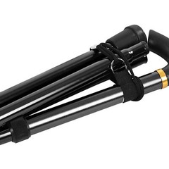 (Black)Aluminium Alloy Telescopic Walking Cane Trekking CH