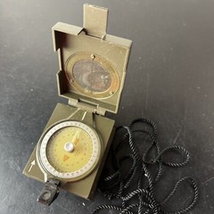 Vintage Army Green Pasto Germany Compass Prismatic Fluid Marching