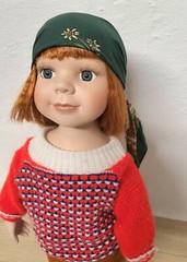Porcelain Doll 46cm NJSF Red Hair Character Face Costume Outfit