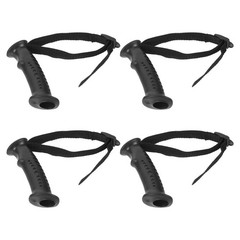 4Pcs Black PVC Replacement Hand Grips for Walking Sticks with Adjustable Strap