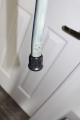 Custom Made Red Oak Walking Hiking Stick with Antler Morel Carving on Top