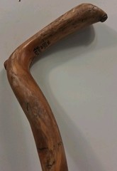 Natural Twisted Wood Hiking Stick – Handmade-Painted Design Initialed Look Read