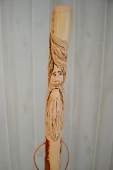 Wood Spirit Hardwood Walking Stick, Hand Carved Staff, Made in the USA, Custom