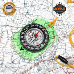 Orienteering Compass AF-362 for Hiking and Navigation, Professional Field Compas