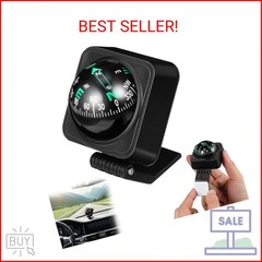 iplusmile Car Compass Ball for Dashboard, Adjustable Auto Compass Dash Mount, Un