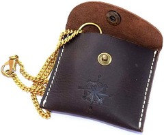 Vintage Brass Nautical Compass in Black Leather Case | Classic Gift & Décor
