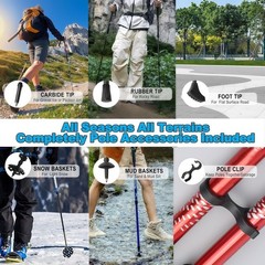 12-Piece Rubber & Tip Replacement Set for Trekking & Hiking Poles
