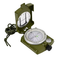 Ozark Trail Military Style Green Compass with Durable Metal Body for Nighttime