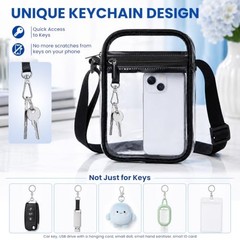 Clear Bag for Stadium Events, Clear Crossbody Bag Transparent Black-s&l