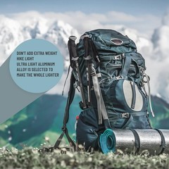 Lightweight Adjustable Trekking Poles with Padded Straps for All-Terrain Hiking