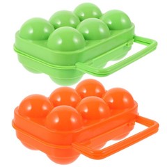2Pcs Compact Portable Egg Storage Box Plastic Case for Travel Picnic