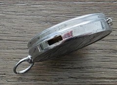Vintage YCM Japanese Chrome Pocket Compass Black Luminous Dial – Tested