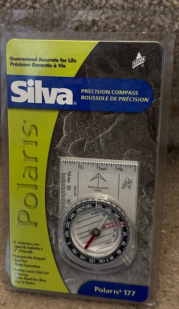 Silva Polaris 177 Precision Compass Orienteering Hiking Map Made Finland NIP