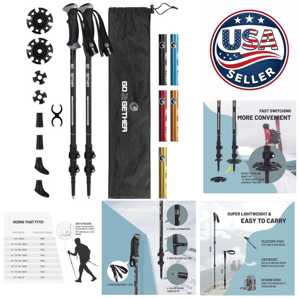 Durable Aluminum Trekking Poles – Adjustable, Comfortable, and All-Terrain
