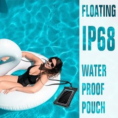 IP68 Waterproof Phone Pouch 2 Pack-Up to 7.0″，Adjustable Black Green 2 Pack