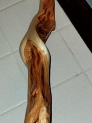 Handcrafted Wooden Walking Stick for Hiking Brown Unique Grain Unisex Adults