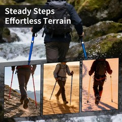 2 PCS 7075 Aluminum Ultralight Folding Trekking Poles Hiking Walking Sticks