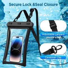 Floatable Waterproof Phone Pouch 2 Pack Up Up to 10.0″-Floatable Black+Green
