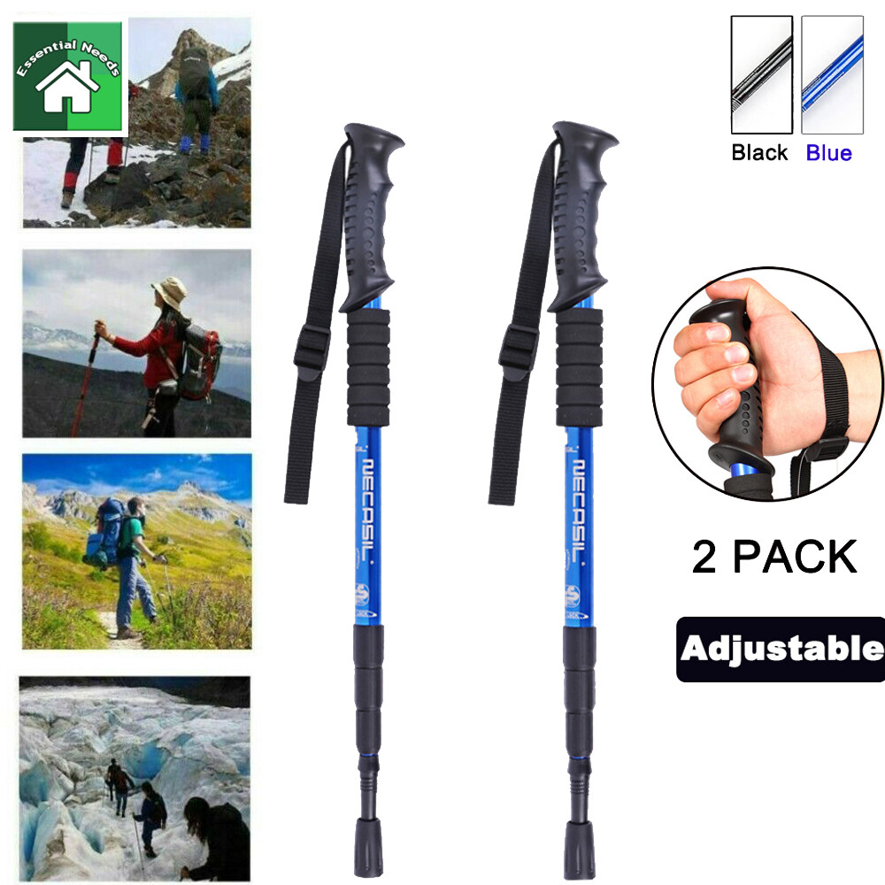 2X Trekking Poles Nordic Walking Sticks Adjustable Anti-shock Hiking Alpenstock
