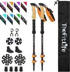Carbon Fiber Trekking Poles – Collapsible & Telescopic Walking Sticks W/ Natural
