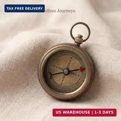 Compass Gift for Mom/Dad, Vintage Pocket Compass Engraved with Go Confidently Cu