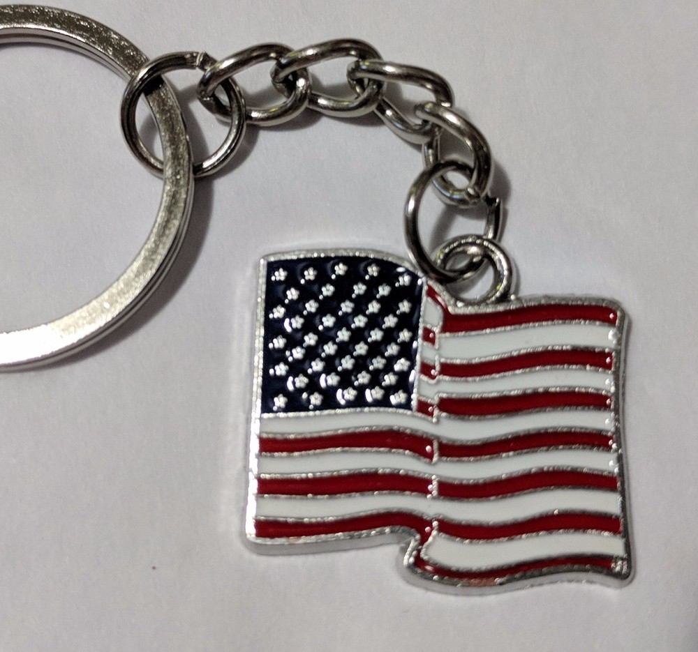 USA waving flag keychain US SELLER key chain great gift