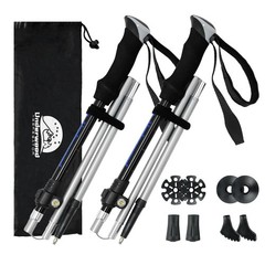 Folding Hiking Poles, 2 Packs Nordic Walking Poles for Men and Women, Tre…