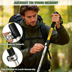 Collapsible Hiking Poles for Men & Women, Lightweight Foldable Walking Sticks, A