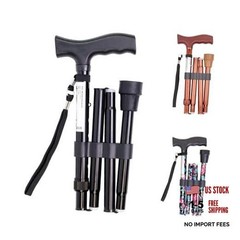 Folding Cane, 5-Level Adjustable Height, Walking Stick Lightweight Black