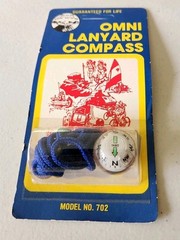 3 Vintage OMNI Supply LANYARD COMPASS Model No. 702 New Old Stock