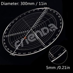 12″ Round Center Finder Compass Tool – Acrylic Circle Gauge for Lathe & Woodturn