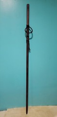 Hiking Staff Handmade Hickory 60 in. Staff Length Leather Grip Strap and Tip