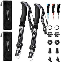 Trekking Poles Collapsible Hiking Poles – Lightweight Aircraft-Grade Aluminum…