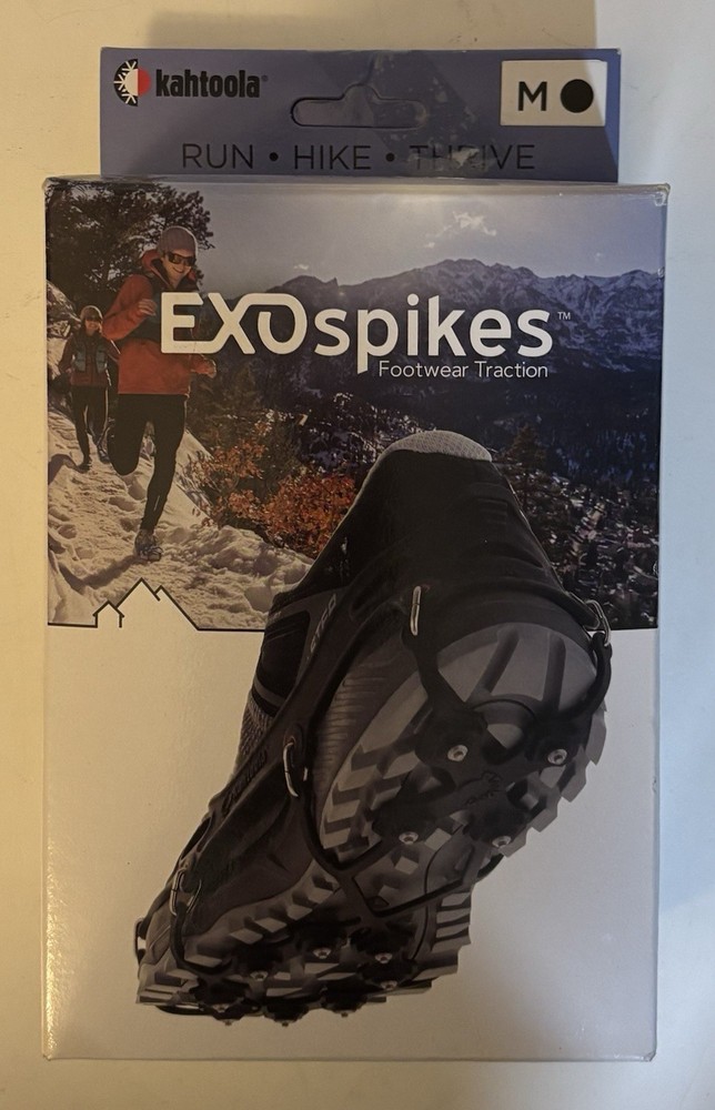 Kahtoola EXOspikes Footwear Traction for Winter Hiking & Trekking, Black MEDIUM