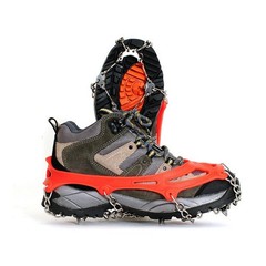 Easy Install 11 Tooth Stainless Steel Ice Cleats for Hiking Boots Traction