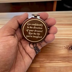 Thoreau’s Go Confidently Quote Engraved Compass with Stamped Leather case Gift.