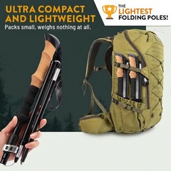 Walking Sticks Collapsible Hiking Poles 2 Pcs Lightweight Aluminum Metal Locks