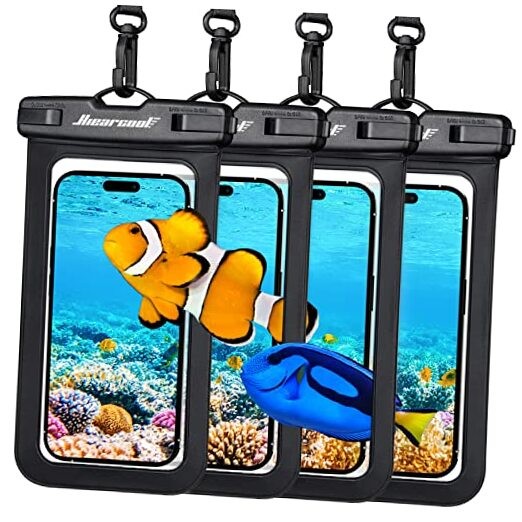 Waterproof Pouch for iPhone, Waterproof Phone Bag Travel Pack of 4 Black
