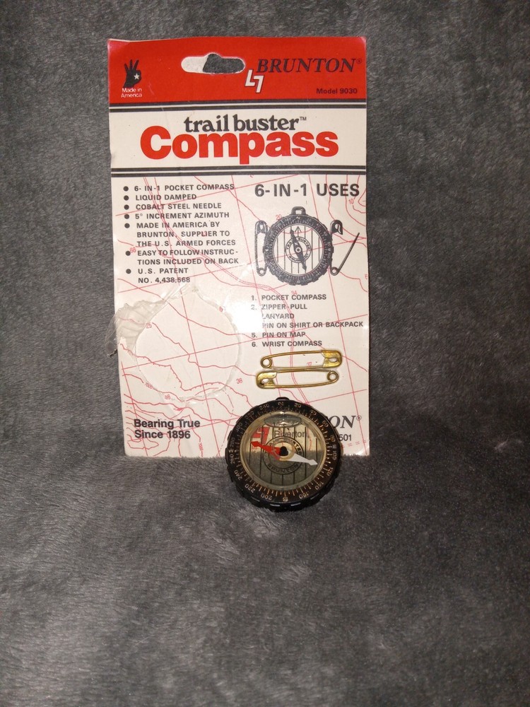 1994 Brunton Model 9030 Trail Buster Compass 6 in 1 uses NOS on card