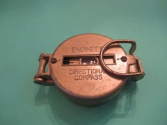 Vintage Engineer Directional Metal Pocket Compass Camping Hiking Hunting Outdoor