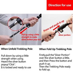 A ALAFEN Aluminum Collapsible Ultralight Travel 1 PC(1 Pole), A_Black