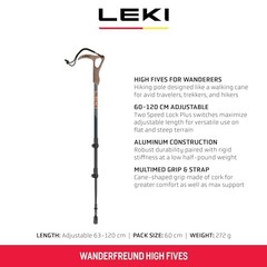 Wanderfreund High Fives Aluminum Adjustable 60 – 120 cm Blue-Orange-Blue