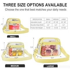 Clear Bag for Stadium Events Clear Sports Fan Handbags Purses Large Yolk Yellow