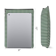 Gingham Book Sleeve,Plaid Checkered Book Sleeve Pouch Army Green Checkered 1369