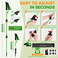 Kids Trekking Poles for Hiking – Collapsible Lightweight Hiking Poles, 2 Pack…