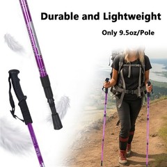 2PCS Trekking Hiking Poles Walking Sticks Adjustable Aluminum Alpenstock w/ Tips